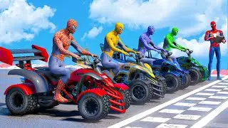 SPIDERMAN Car Race Challenge On Motobikes  New Stunt Map