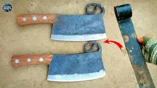 Turning a Rusty Leaf spring into Fantastic two Cleavers