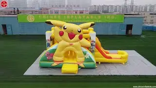 The Pikachu-Themed Inflatable Castle: A Pok&eacute;mon Adventure for Kids! Chinee Inflatables T2-4444