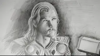 How to draw Thor realistic face light and shadow,