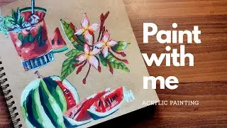 Paint with me | food illustration with acrylic✨