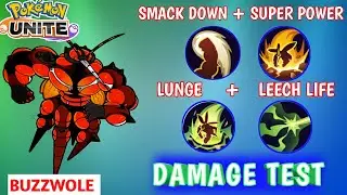 BUZZWOLE ALL MOVESET DAMAGE TEST|| BUZZWOLE BEST BUILD AND GUIDE|| POKEMON UNITE