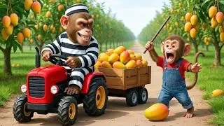 🚨🐒 Monkey Mr Piku Catches Sneaky Thief STEALING Mangoes with Tractor