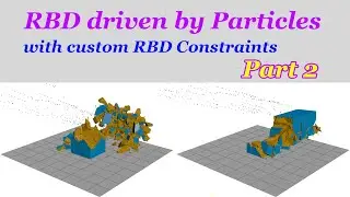 [ 후디니 | 중급 ] RBD driven by Particles with custom RBD Constraints - Part 2 (인트로 편집본)