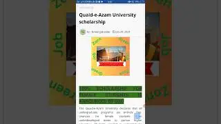 scholarships|| quaid e azam  university scholarships|| how to apply for QU scholarships