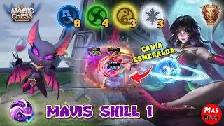 CARA MAIN COMMANDER MAVIS SKILL 1 MAGIC CHESS COMBO 6 MAGE 4 ELEMENTALIST  3 NORTHERN VALE