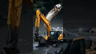 Massive Snake Attacks Excavator in the Mud! 😱 #excavator working #shorts #ytshorts #feedshorts #jcb