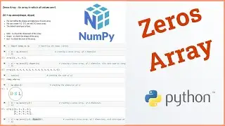 Python Numpy Tutorial - 2 ... Zeros Array  || np.zeros( )