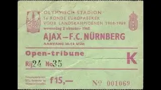 Europacup 1 Champions league 1968-1969  Ajax - 1. FC N&uuml;rnberg 4-0