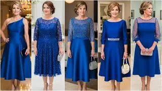 Tea Length Royal Blue Mother of the Bride Dresses - Formal Gowns in Royal Blue for Wedding 2025