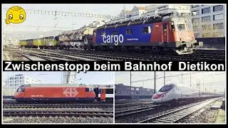 Morgensonne, Züge und eine Kaffeepause beim Bahnhof Dietikon