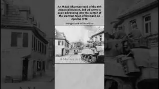 WW2 US Sherman Tank Rolls through Kronach, Germany 1945