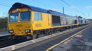5 freight convoy 66798, 66727, 66770, 69003 and 69008 passing Grantham 