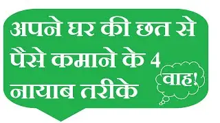 Earn From Home Using Roof|घर की छत से पैसे कमाने के 4 तरीके|Free Business Ideas