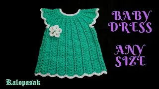 Crochet Baby Dress Any Size (with subtitles) # Crochet Top # Sweater
