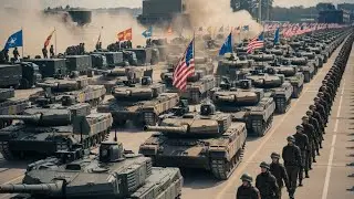 Паника! Россия обнаружила колонну американских танков и бронетехники, направляющуюся в Украину