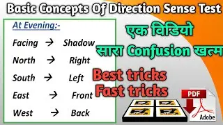 Direction Sense Test Reasoning||Best Tips Hindi||For:-RRB,NTPC,GROUP-D,,CGL,CHSL,BANK PO,CLERK ETC.