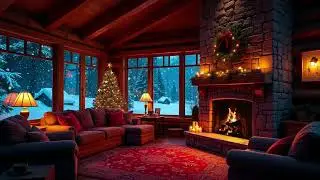Cozy Coffee by the Window with Gentle Snow | Smooth Jazz & Fireplace Sounds