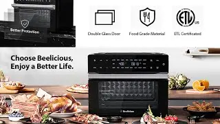 Beelicious 32QT Extra Large Air Fryer | 19-In-1 Air Fryer Toaster | Digital Convection Oven