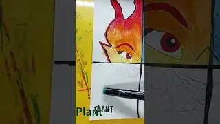 Drawing Ember from Elemental (Disney movie)  in 4 elements