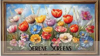 Gold Framed Spring Easter Flowers - TV Art Display, Screensaver, Wallpaper - Still - No Music
