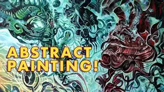 Abstract Painting Starting with Decalcomania