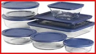 Anchor Hocking 16 Piece Round and Rectangle Glass Food Storage Containers, Space Saving Meal Prep