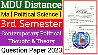 Mdu Ma Distance Contemporary Political Thought & Theory 3rd Semester Question Paper 2023