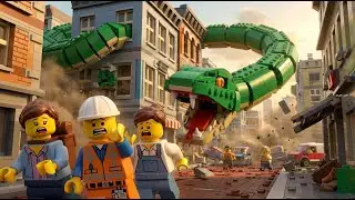 3d LEGO Brick Story | Giant Snake Disaster in LEGO City | Anaconda Rampage