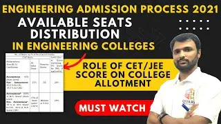 🔥 Engineering Admission Process 2021 | Seat Distribution in Engineering Colleges |