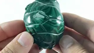 Hand-Carved Malachite Turtle Gemstone Animal Carving