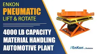 v1021 01 enkon custom pneumatic scissor lift table rotate high duty cycle automotive manufacturing