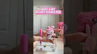 DIY My Melody Beaded Pen! So easy & cute 💖 Who else is OBSESSED? #mymelody #beadedpen #viralshorts