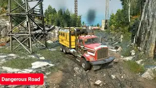 Heavy Truck Dangerous Hills Road - SnowRunner 