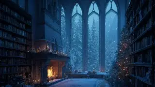 Warm Firelight & Silent Snow ❄️ Winter Night Sounds for Sleep and Calm Focus