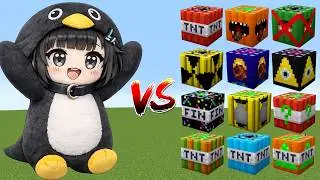 GuguGaga Penguin VS ALL DIFFERENT TNT in Minecaft