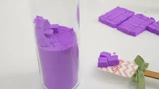 Purple Kinetic Sand Cubes Dropping Into Glass Vase | Deep ASMR Sounds to Relax You