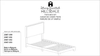 Living Essentials by Hillsdale Skylar Upholstered Twin Platform Bed with Nail Head Trim