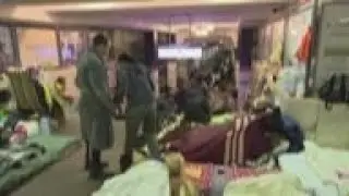 Residents set up home in metro shelter in Kharkiv
