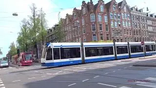 Trams in Amsterdam, Netherlands 2017