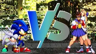 Sonic & Silver the Hedgehog VS Sakura Kasugano & Karin Kanzuki Mugen Sega VS Capcom