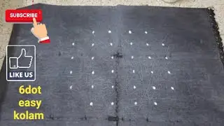 Simple 6 sikku kolam/6dot rangoli/Apartment rangoli/ /Pulli kolam/Rangoli/kuti kuti kolam