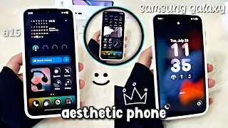 how to make your android phone aesthetic 🐼✨️ ( Samsung Galaxy A15 🩵 )  setup & customization