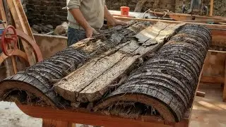 Successful Recycling of Discarded Coconut Wood Reveals Stunning Leopard Skin Pattern!!
