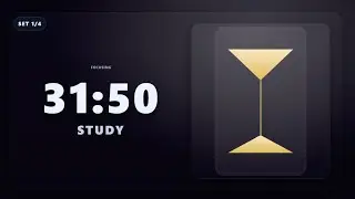 4 Hour Pomodoro Timer ⏳ 50/10 Method | Hourglass Animation + Focus Alarms