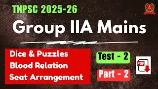 🔥Tnpsc Group IIA Mains 2026 📝| Test - 2📌 | Part -2 | Intelligence & Reasoning