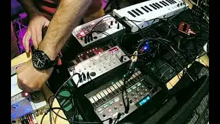 HARD TECHNO LIVE HARD HOUSE MUSIC Korg Volca set 140 BPM Korg KAOSS PAD synthesizers sampler DAWLESS
