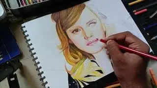 emma watson color pencil drawing | Color pencil Drawing Malayalam | bobinbabyarts | bobinbaby |