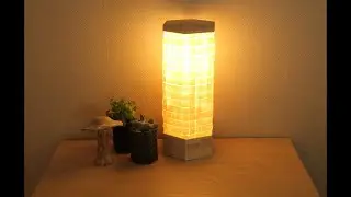 How to Make a Wood Shavings Lampshade. DIY. Hexagonal Table Lamp made from wood shavings.
