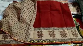 Kota Doria Cotton saree new collection ।। Free shipping ।। Silk sarees collection ।। New 😊🌹part 335